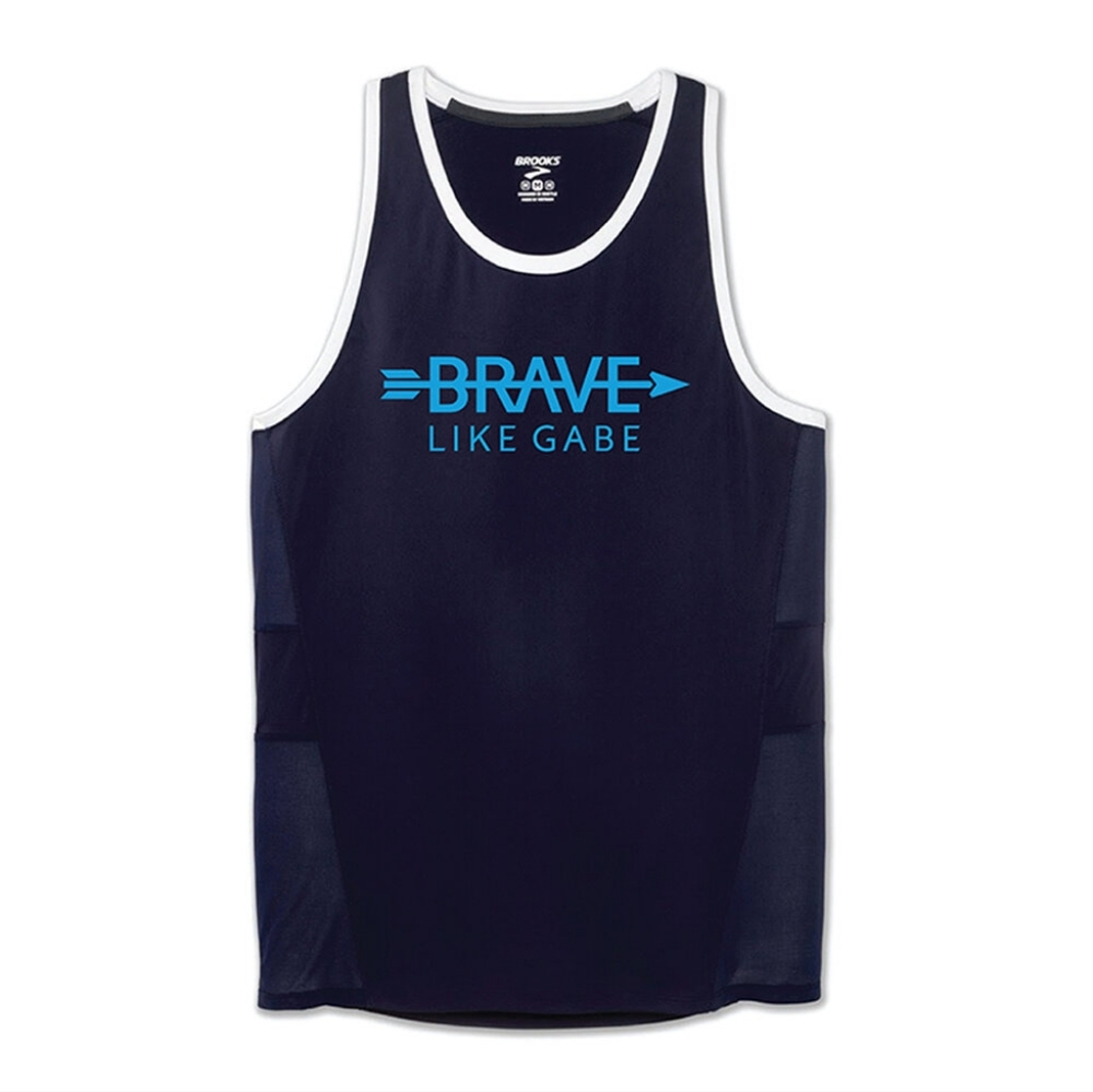 Brooks Men's Stealth Singlet (Navy)BROOKS Smal Blue Sleeveless Tank Top